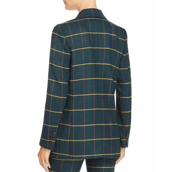Anine Bing Madeleine Green Plaid Double Breasted Blazer Size Small - Picture 2 of 11